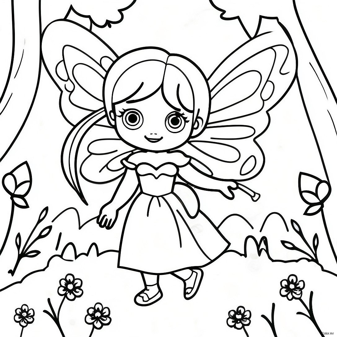 Mystical Black Fairy In Enchanted Forest Coloring Page 46224 38503