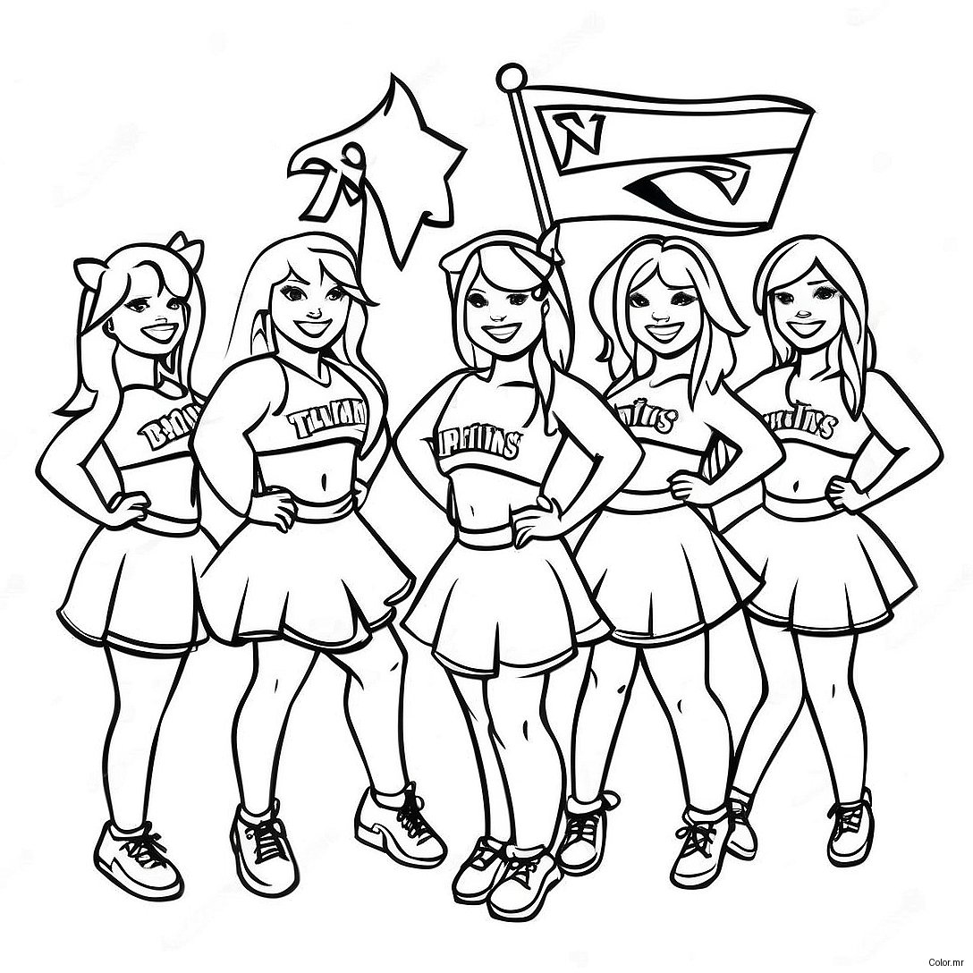 New England Patriots Cheerleaders Coloring Page 9997 8221