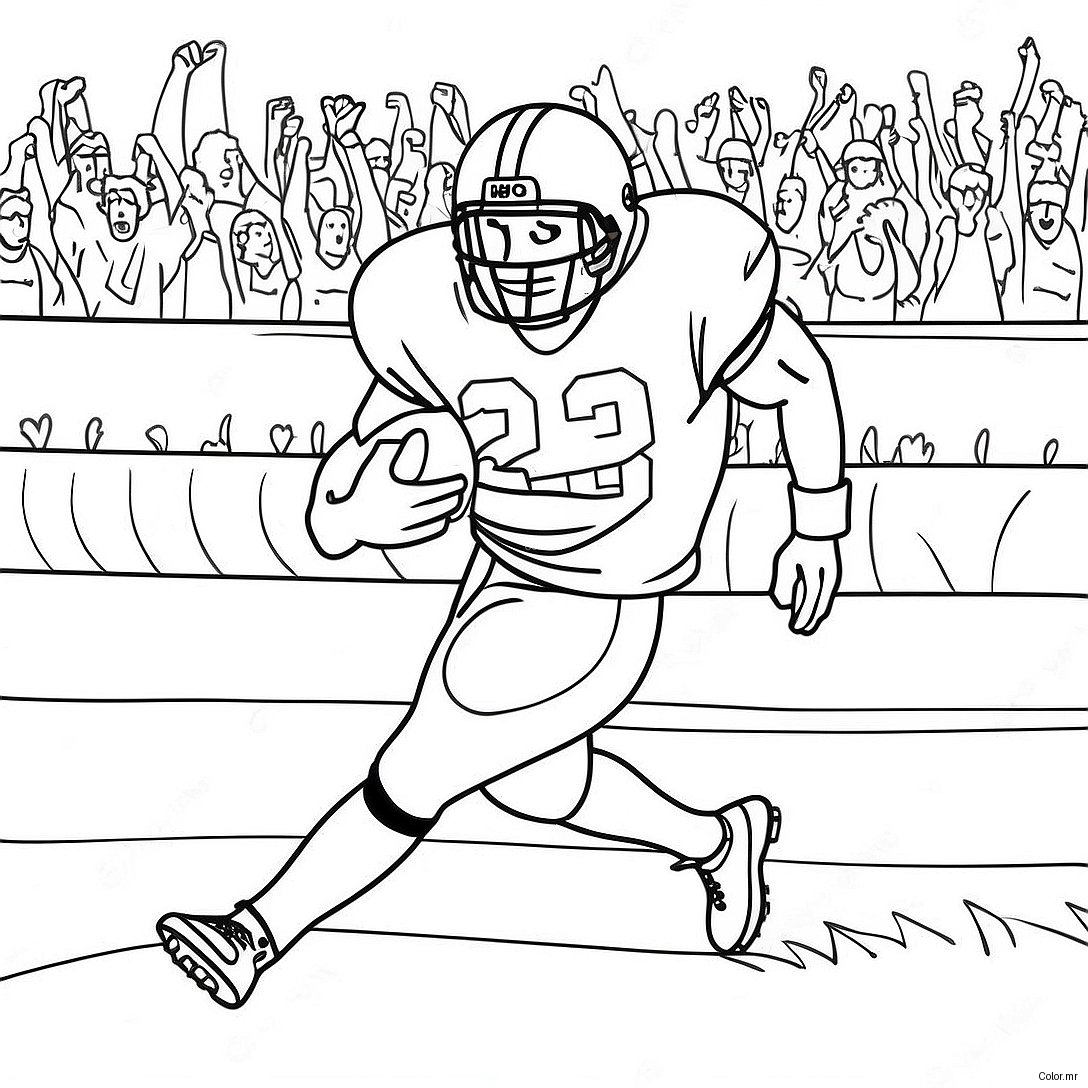 Nick Chubb Running With Football Coloring Page 43973 36590
