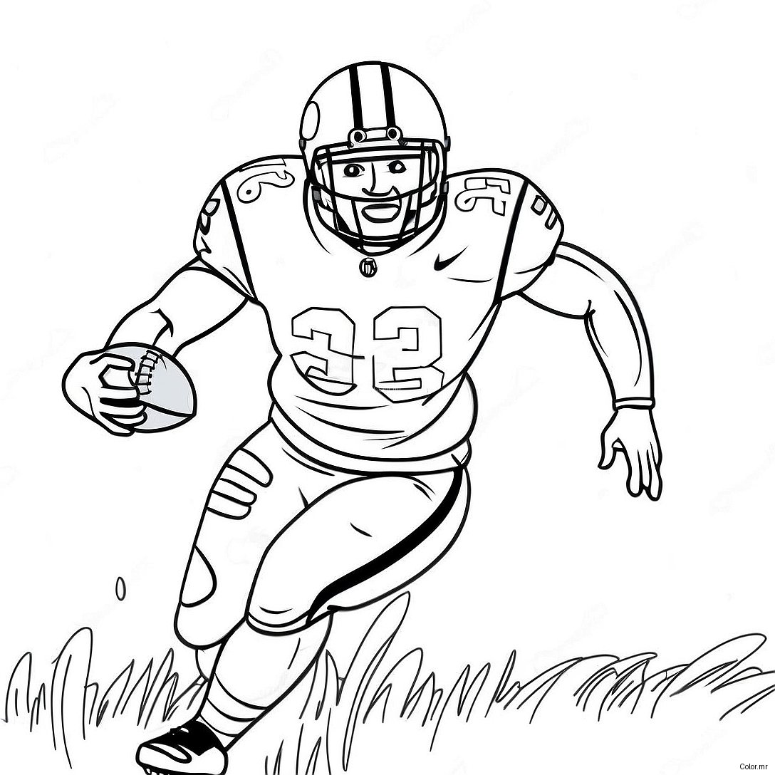 Nick Chubb Running With Football Coloring Page 43973 36592