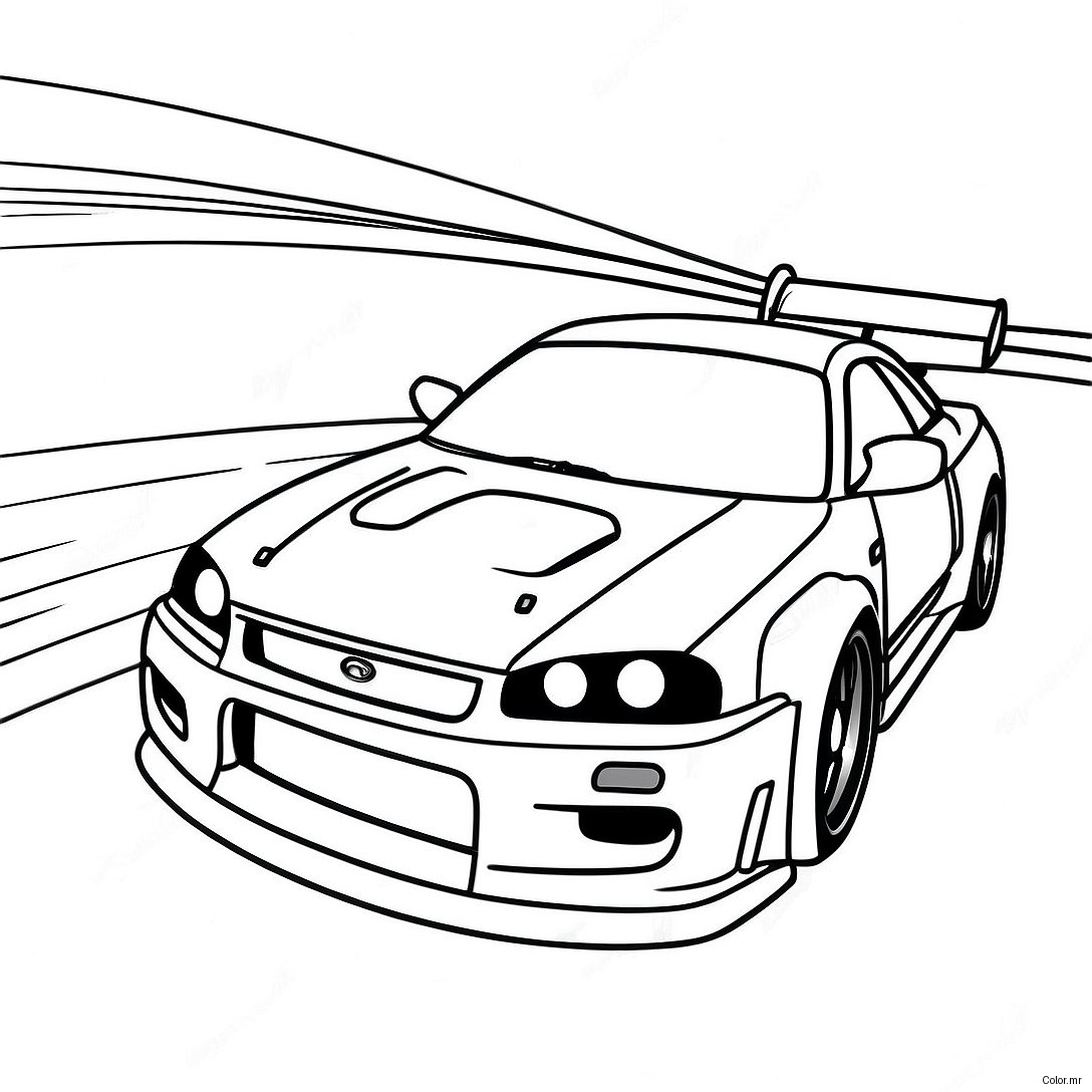 Nissan Skyline Gtr R34 Racing Action Coloring Page 55502 46170