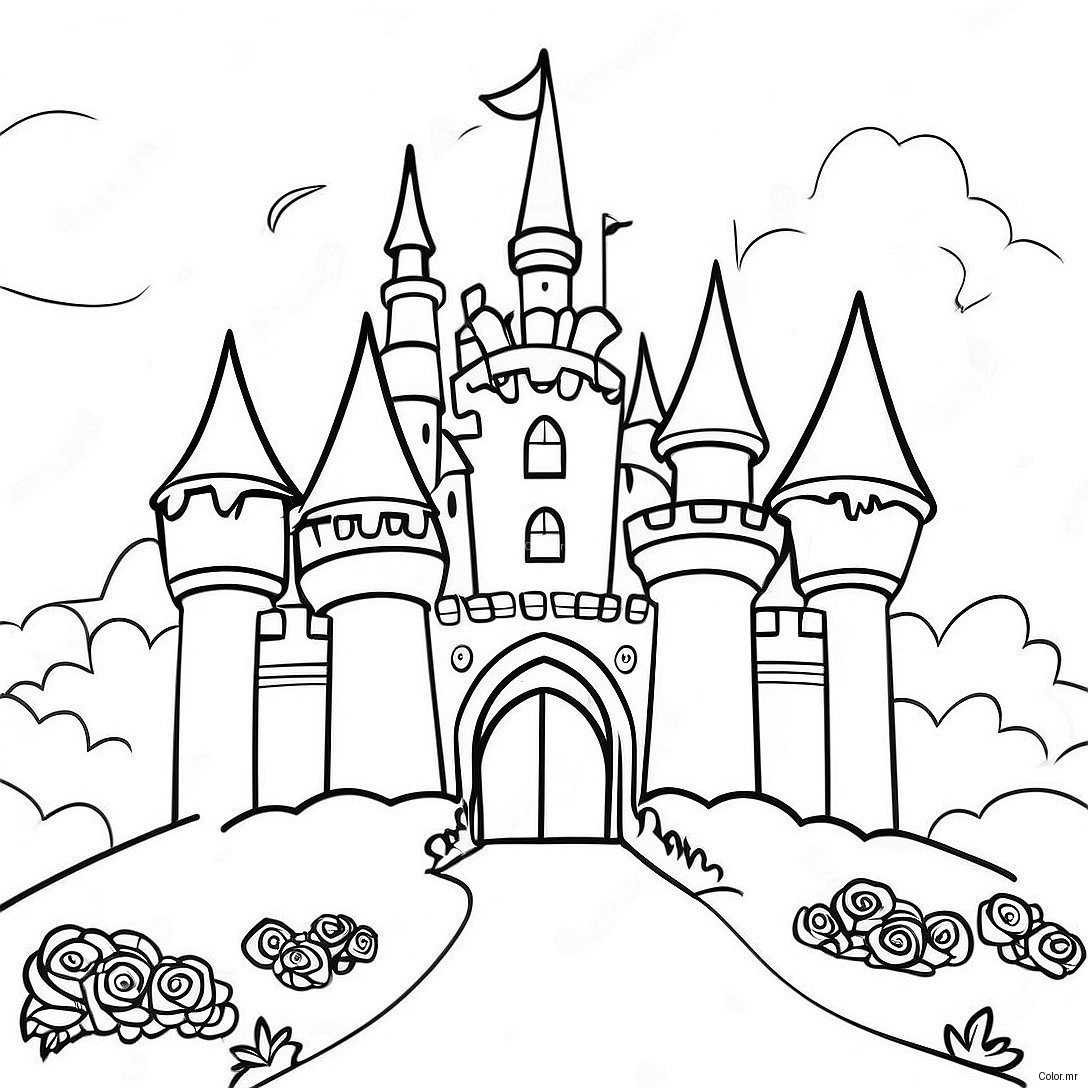 Once Upon A Time Fairy Tale Castle Coloring Page 38556 32053