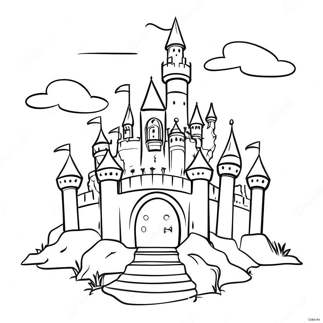Once Upon A Time Fairy Tale Castle Coloring Page 38556 32054