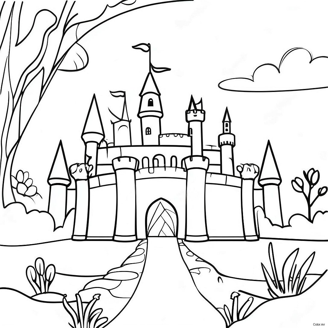 Once Upon A Time Fairy Tale Castle Coloring Page 38556 32055