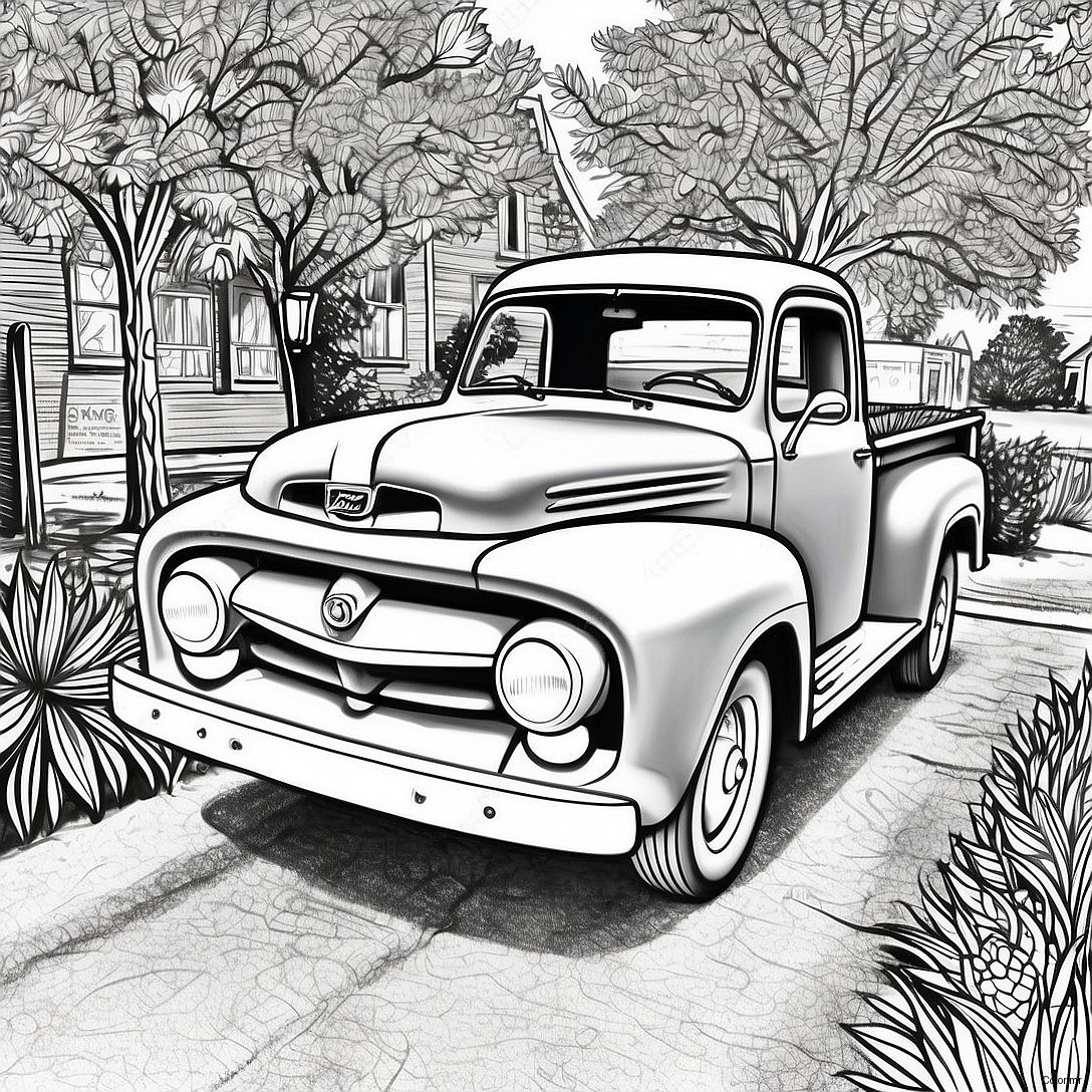 Pagina Para Colorear Camion Ford Vintage 5885 4702