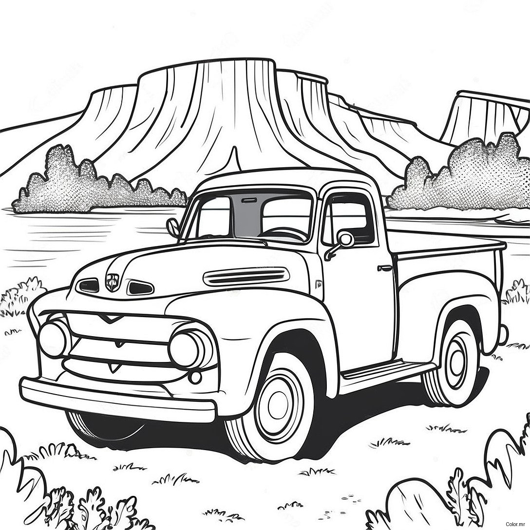 Pagina Para Colorear Camion Ford Vintage 5885 4704