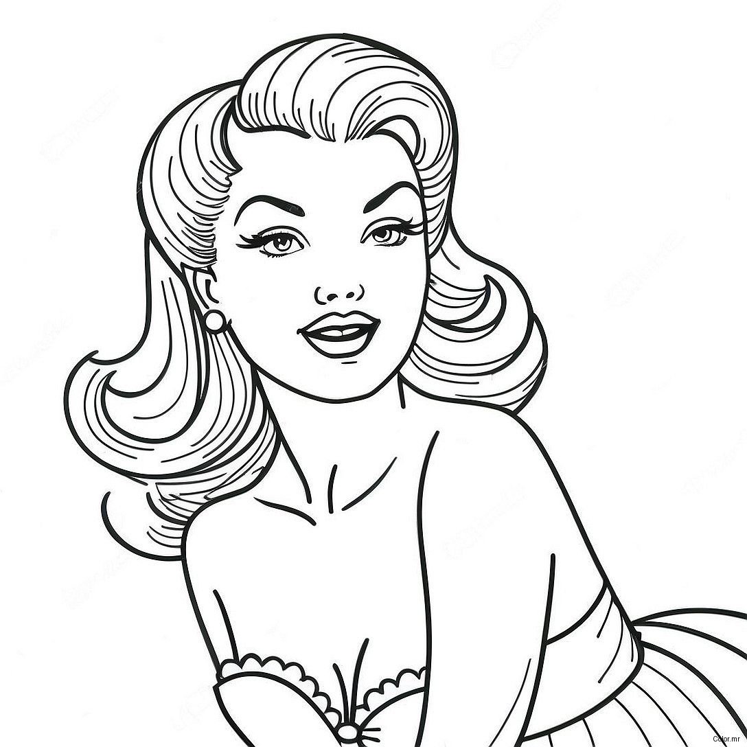 Pagina Para Colorear Chica Pin Up Vintage 50335 41970