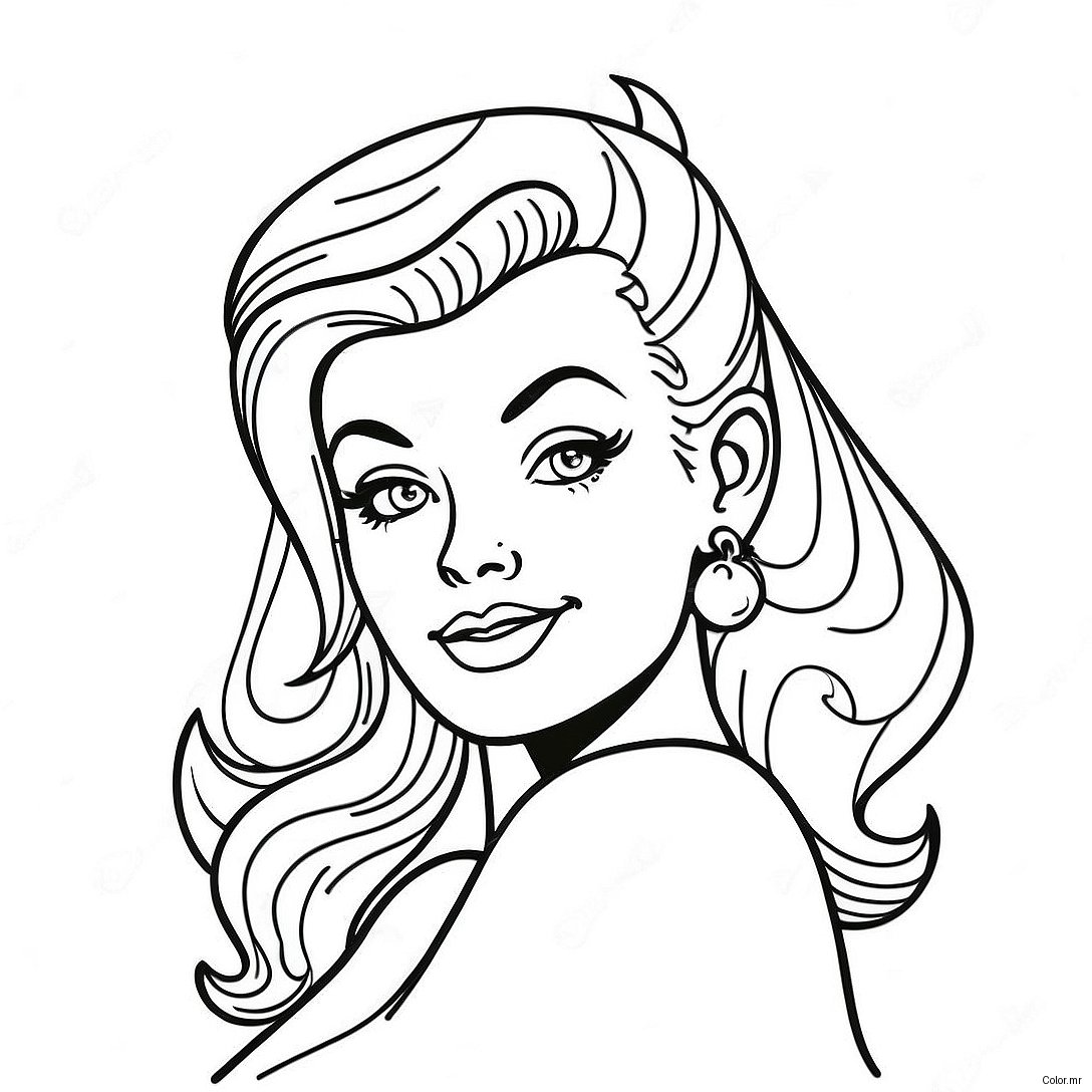 Pagina Para Colorear Chica Pin Up Vintage 50335 41971