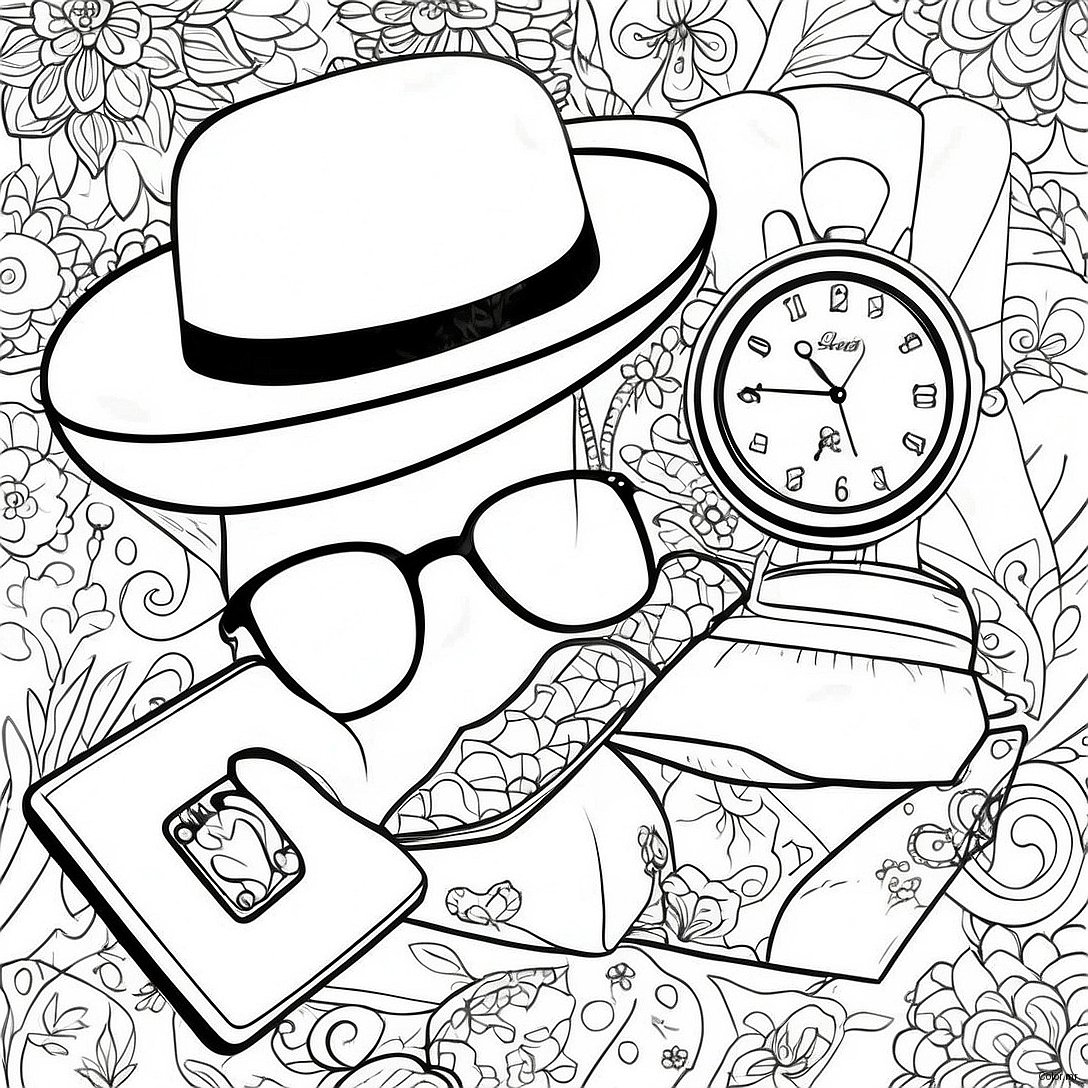 Pagina Para Colorear De Accesorios Vintage Hipster 33242 17469