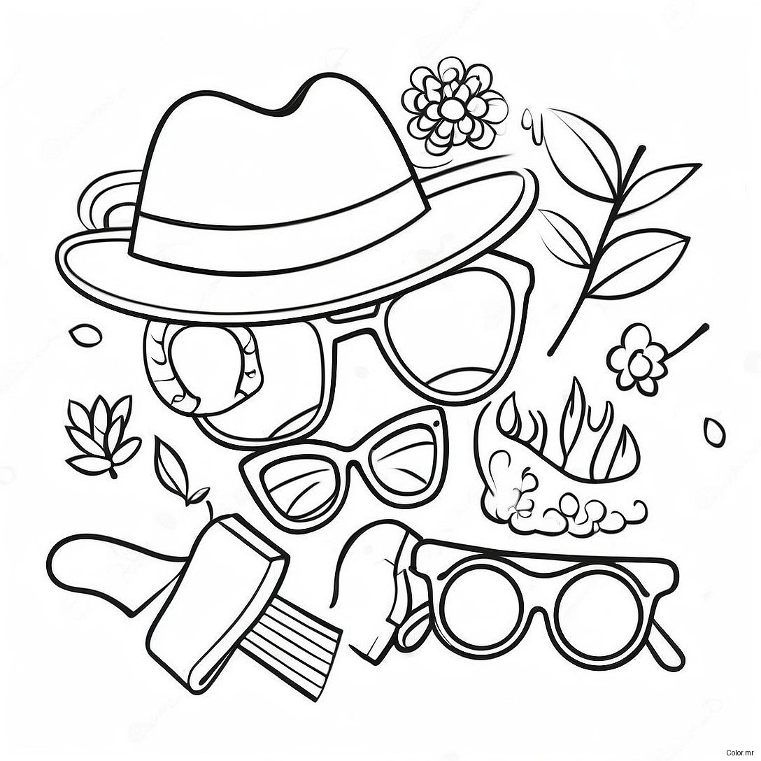 Pagina Para Colorear De Accesorios Vintage Hipster 33242 17472
