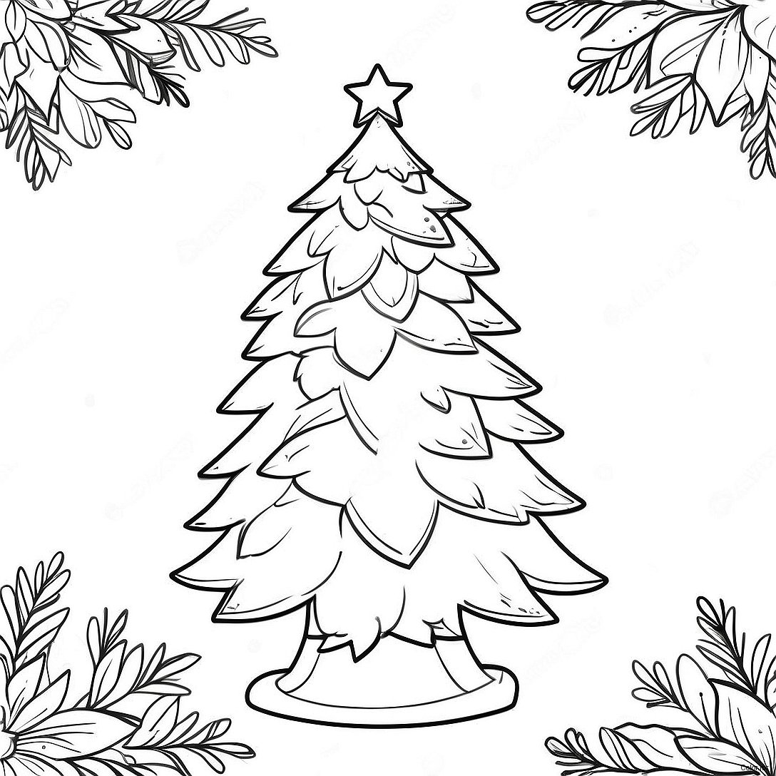 Pagina Para Colorear De Arbol De Navidad Vintage 10607 8698