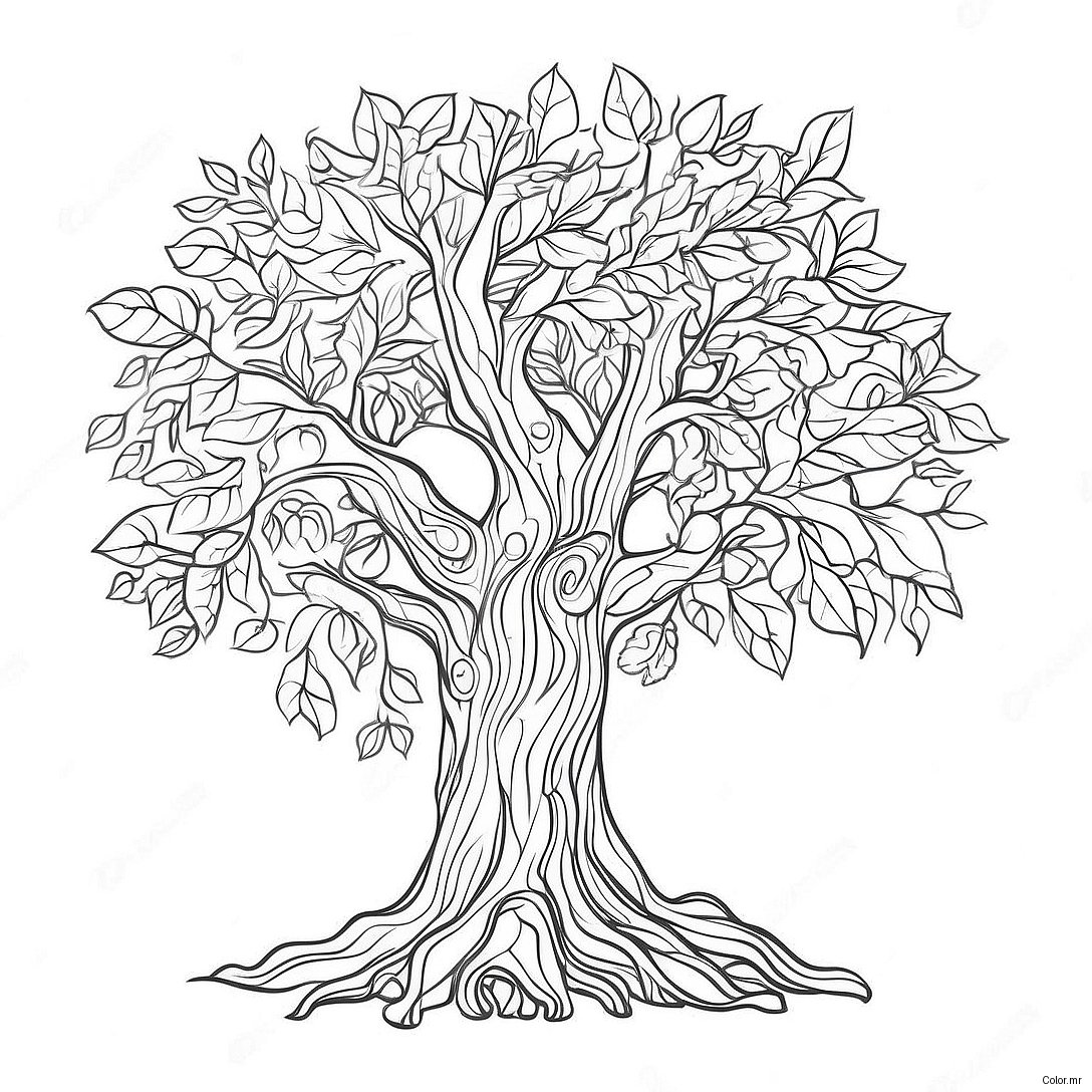 Pagina Para Colorear De Arbol Realista 61966 51362