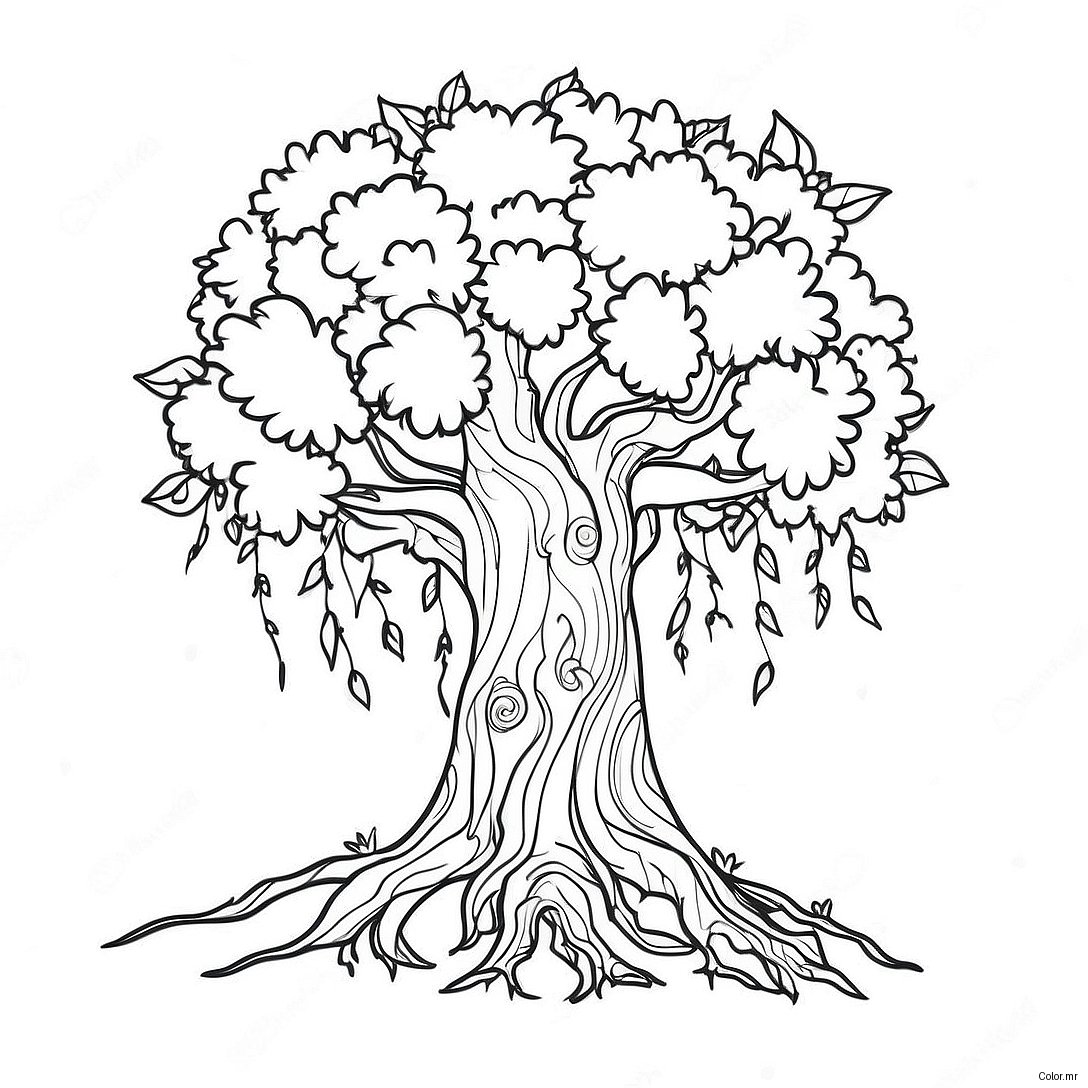 Pagina Para Colorear De Arbol Realista 61966 51363