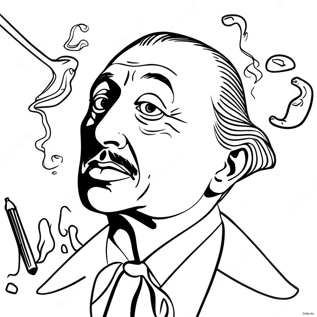 Pagina Para Colorear De Arte Surrealista De Salvador Dali 67252 55494