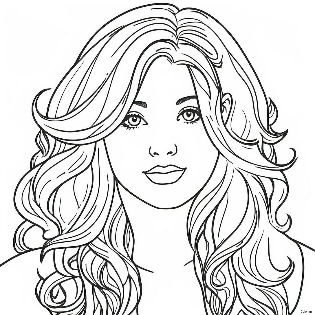 Pagina Para Colorear De Cabello Realista 34022 28278