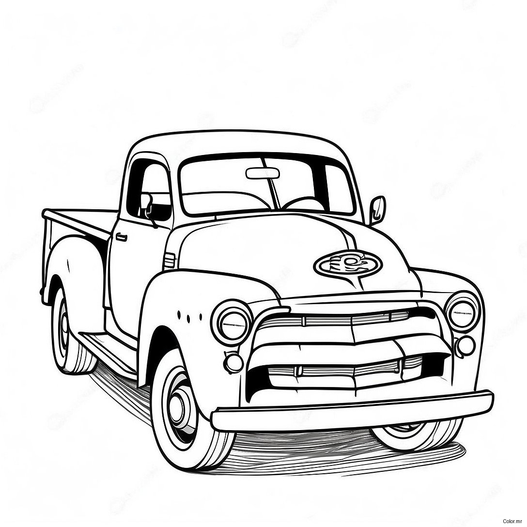Pagina Para Colorear De Camion Pickup Vintage 28526 25846