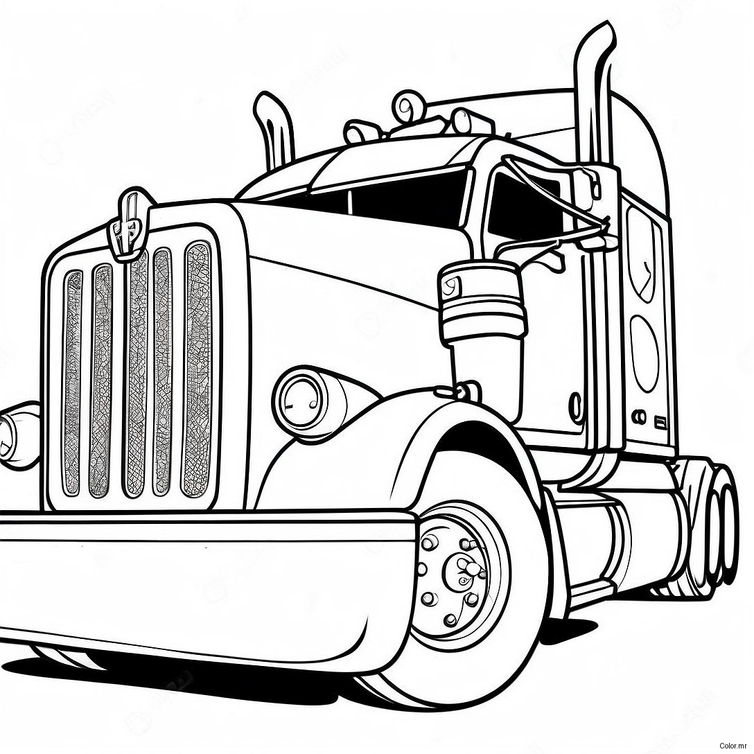 Pagina Para Colorear De Camion Semi Peterbilt Vintage 11228 9207