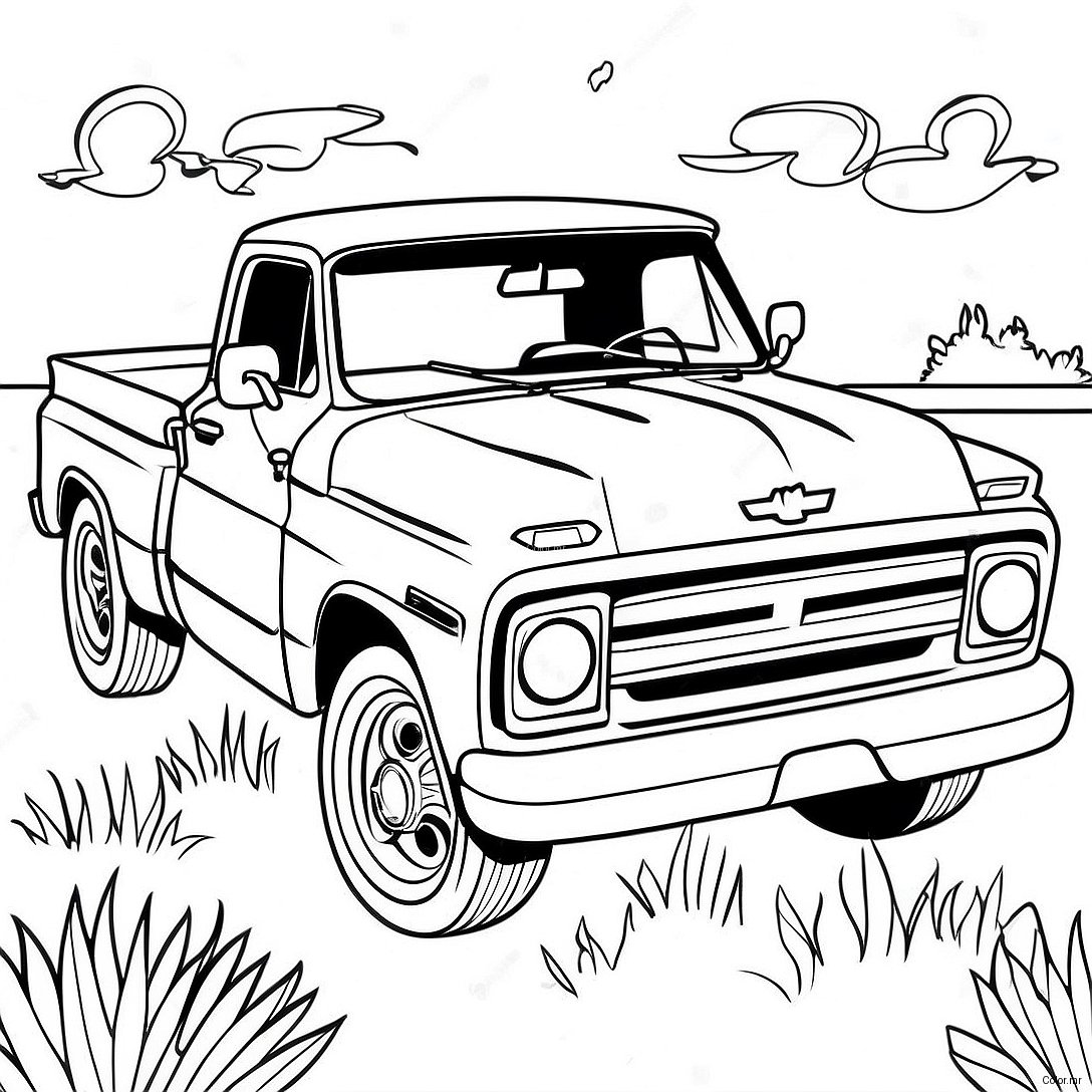 Pagina Para Colorear De Camioneta Vintage Chevy C10 47835 39775