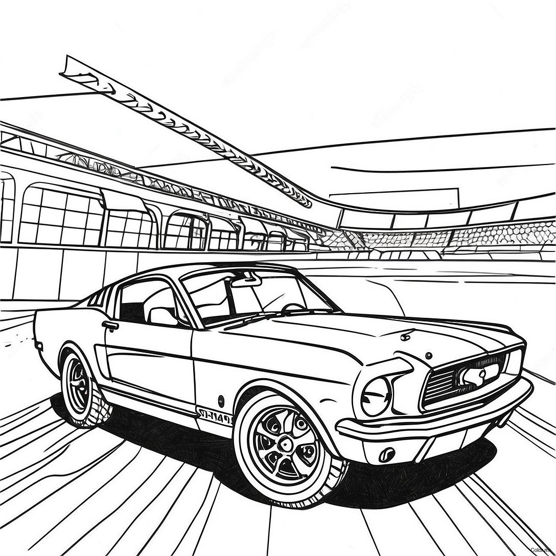 Pagina Para Colorear De Coche De Carreras Mustang Vintage 55902 46493