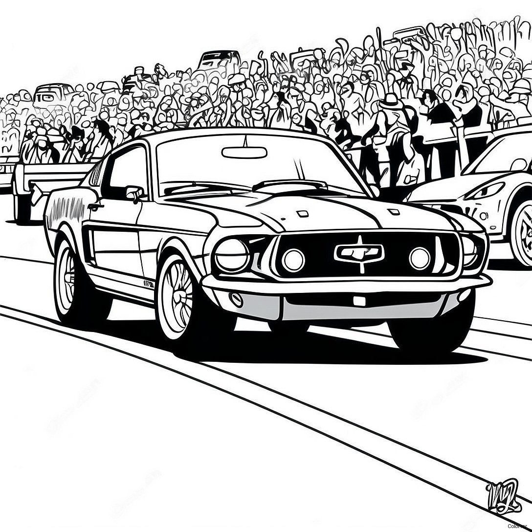 Pagina Para Colorear De Coche De Carreras Mustang Vintage 55902 46495