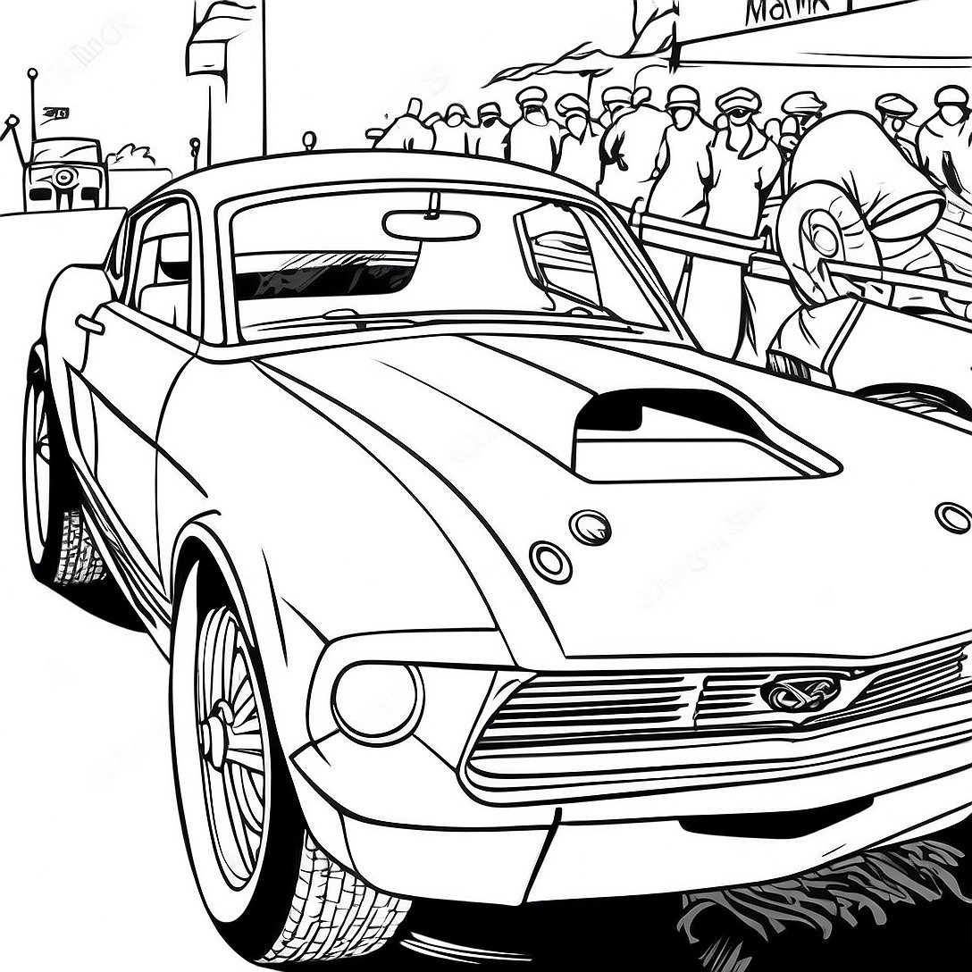 Pagina Para Colorear De Coche De Carreras Mustang Vintage 55902 46496