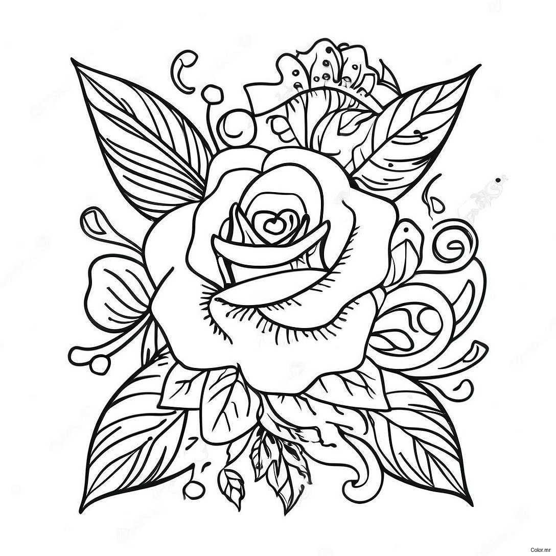 Pagina Para Colorear De Disenos De Tatuajes Tradicionales Americanos Vintage 37977 31595