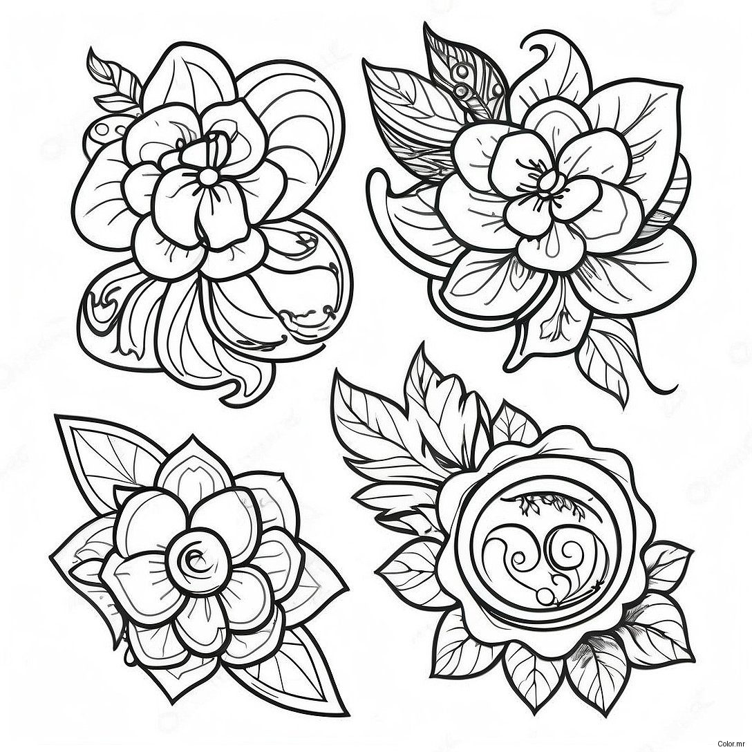 Pagina Para Colorear De Disenos De Tatuajes Tradicionales Americanos Vintage 37977 31596