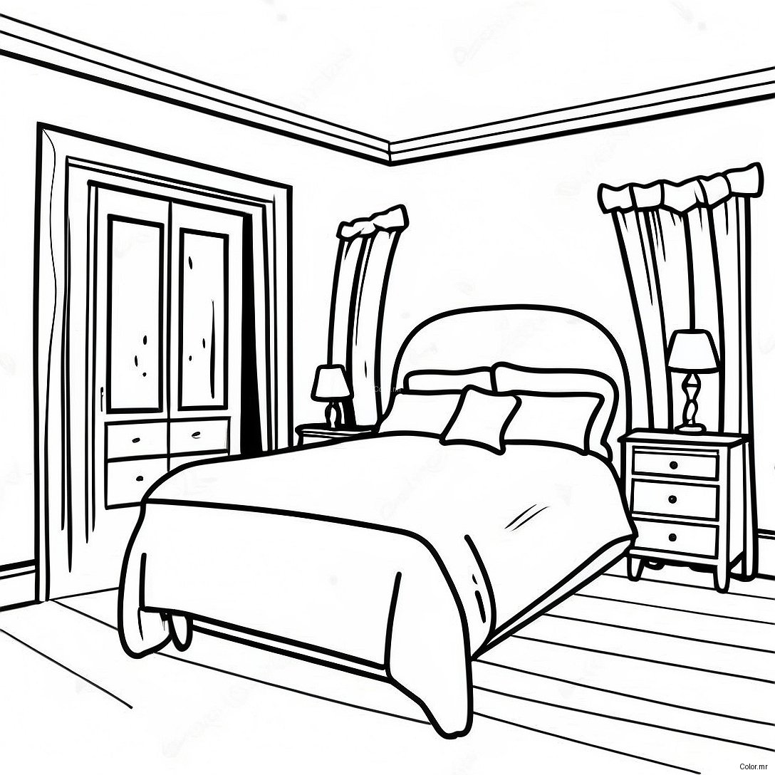 Pagina Para Colorear De Dormitorio Realista 16752 14101