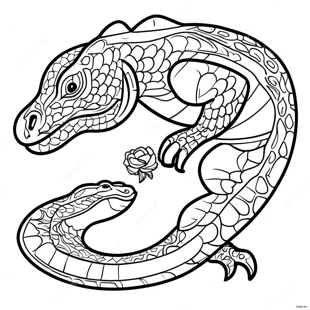 Pagina Para Colorear De Dragon De Komodo Realista 9147 7474