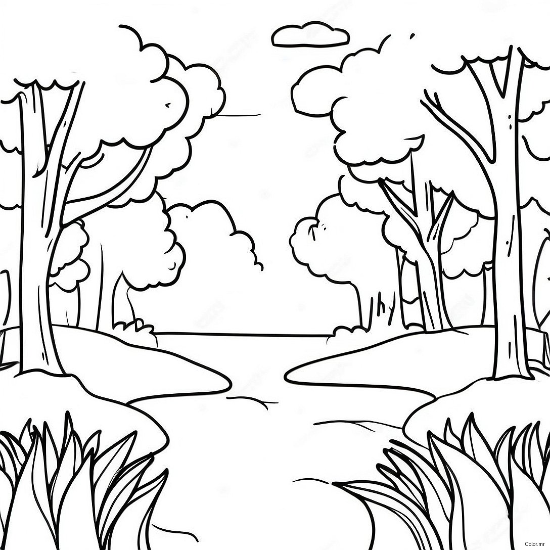 Pagina Para Colorear De Escena Natural Minimalista 7394 6009