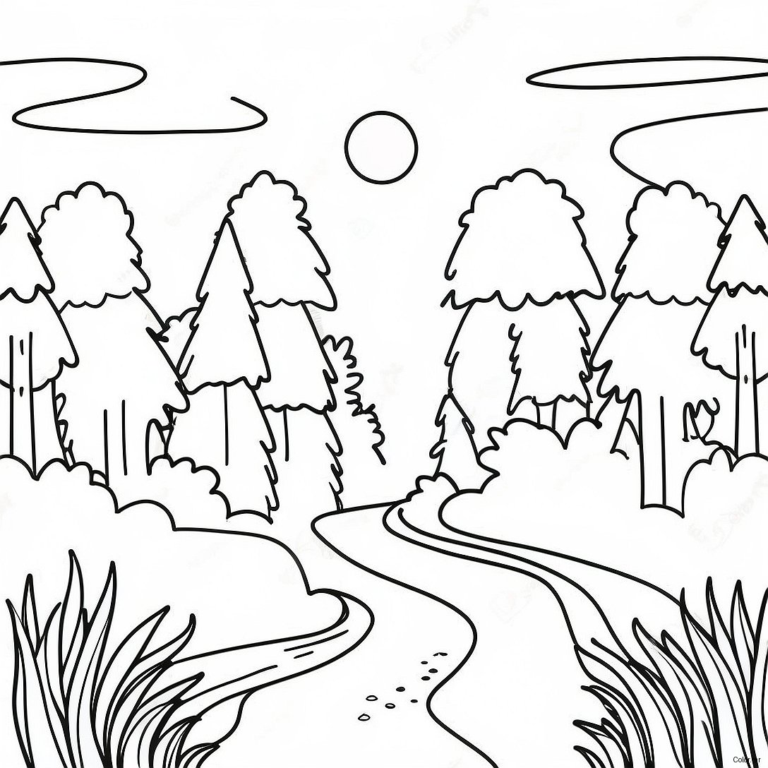 Pagina Para Colorear De Escena Natural Minimalista 7394 6010