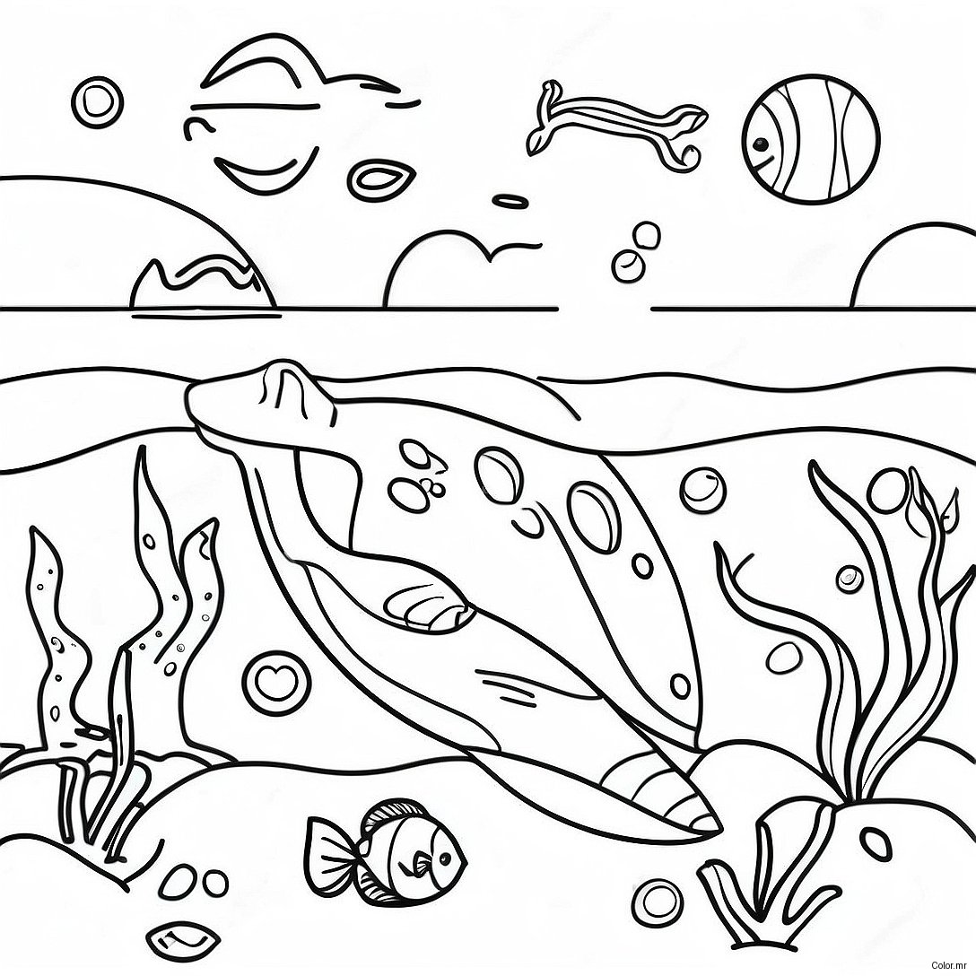 Pagina Para Colorear De Escena Oceanica Realista 20039 18671