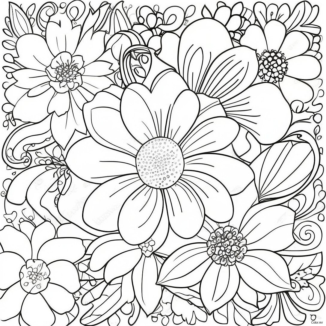 Pagina Para Colorear De Flores Vintage Grunge 3891 3149