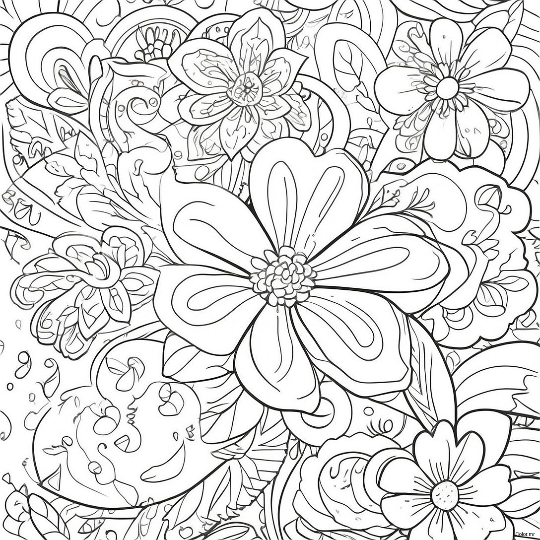 Pagina Para Colorear De Flores Vintage Grunge 3891 3150