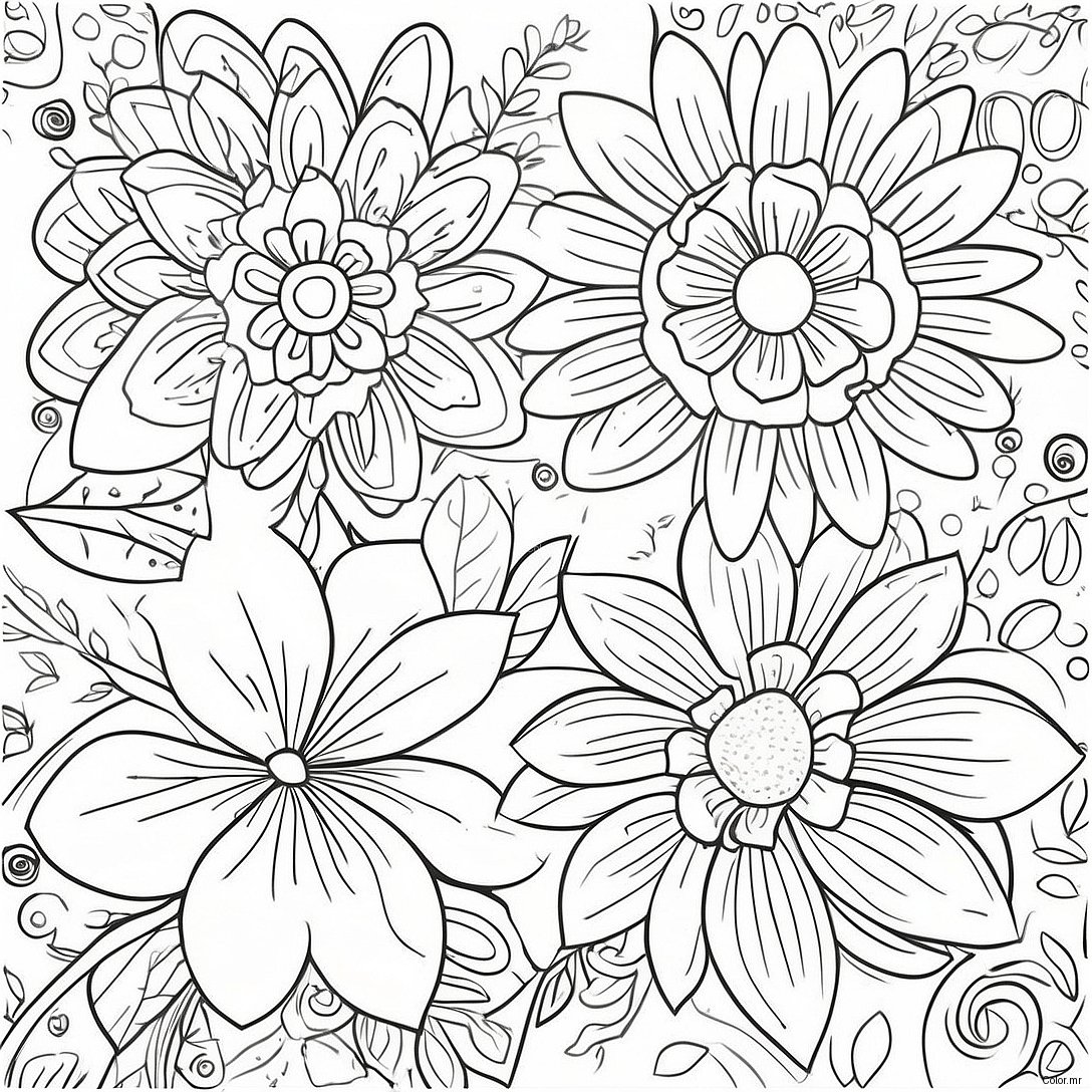 Pagina Para Colorear De Flores Vintage Grunge 3891 3151