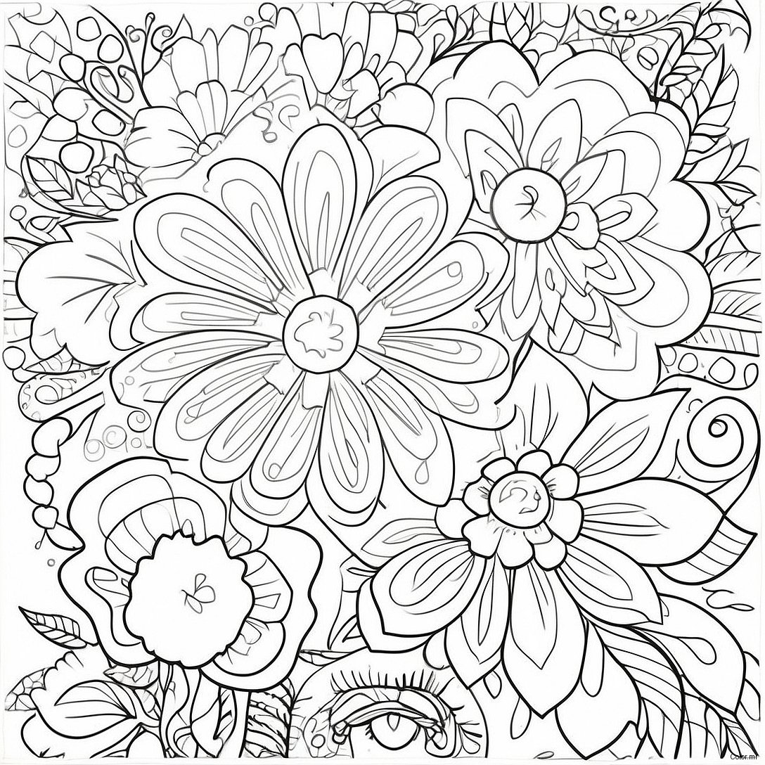 Pagina Para Colorear De Flores Vintage Grunge 3891 3152