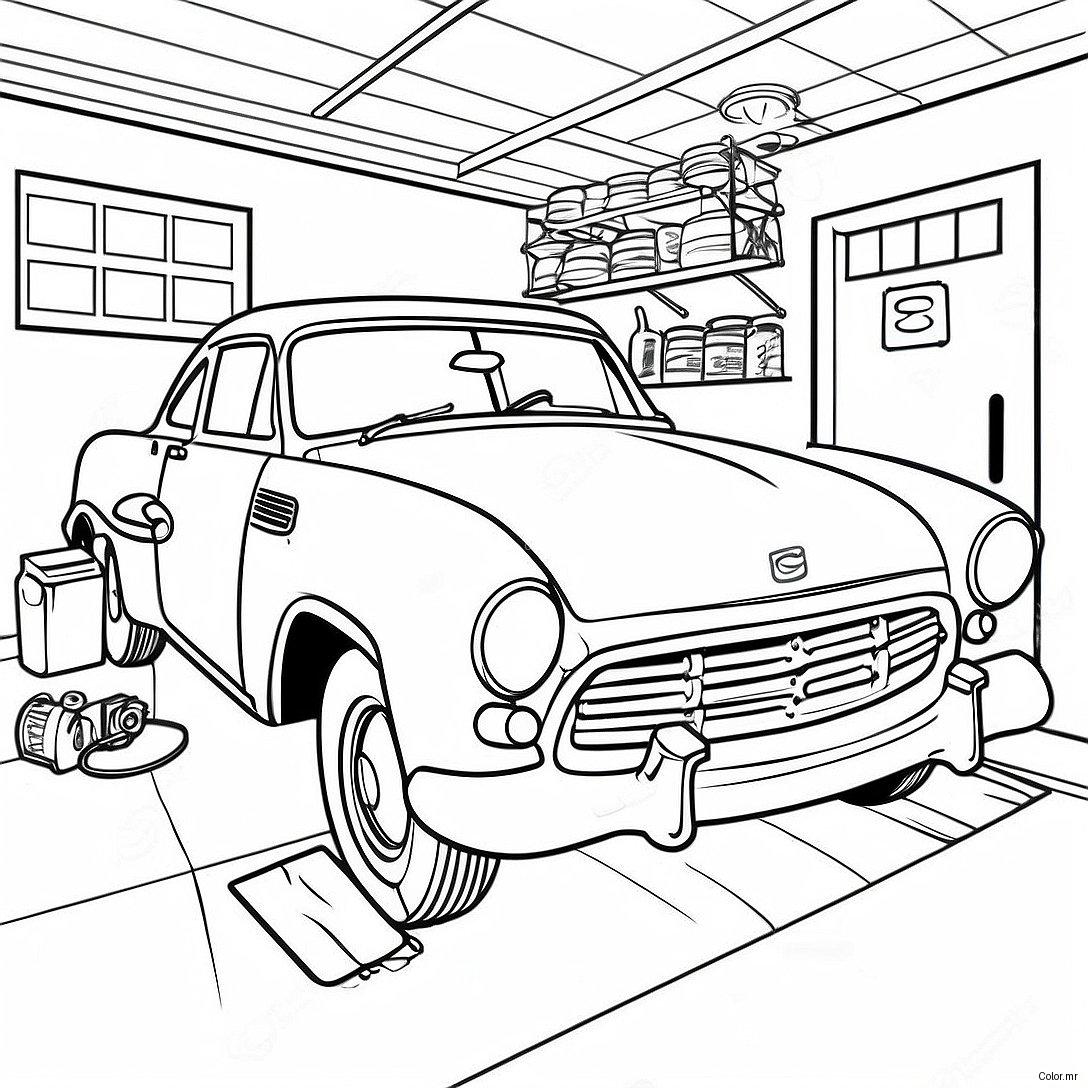 Pagina Para Colorear De Garaje De Mecanico Vintage 49185 40849