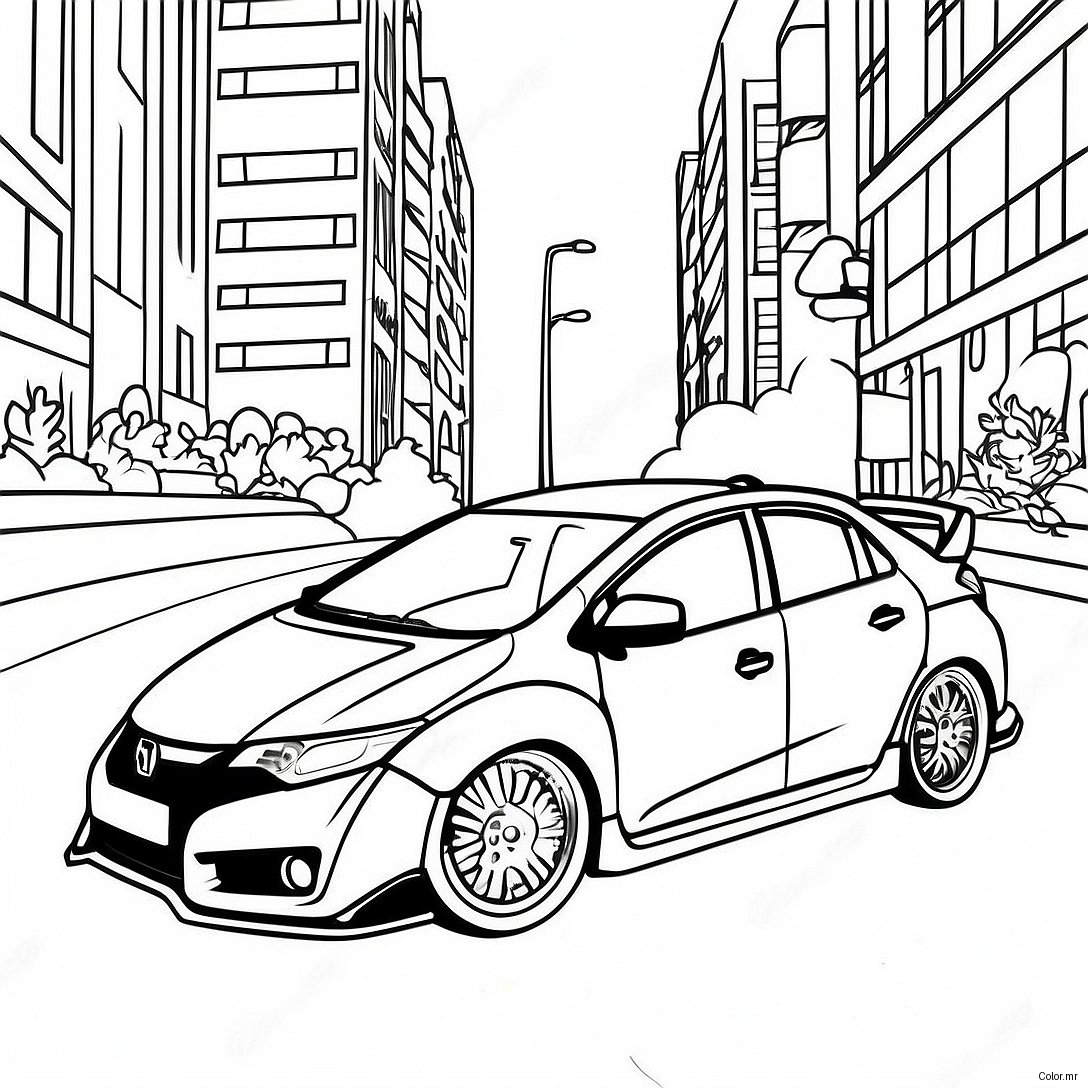 Pagina Para Colorear De Honda Civic Type R 56701 47122