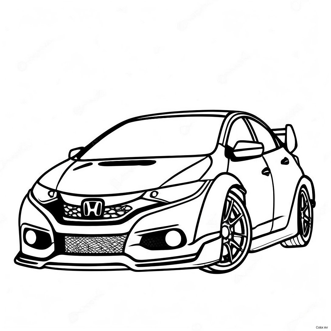 Pagina Para Colorear De Honda Civic Type R 56701 47123