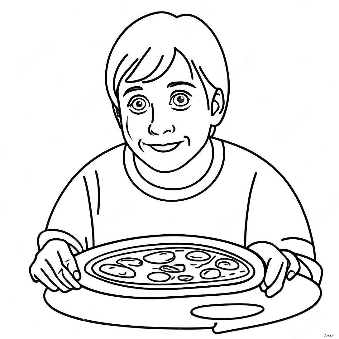 Pagina Para Colorear De Kevin Mccallister Con Pizza 9677 7893