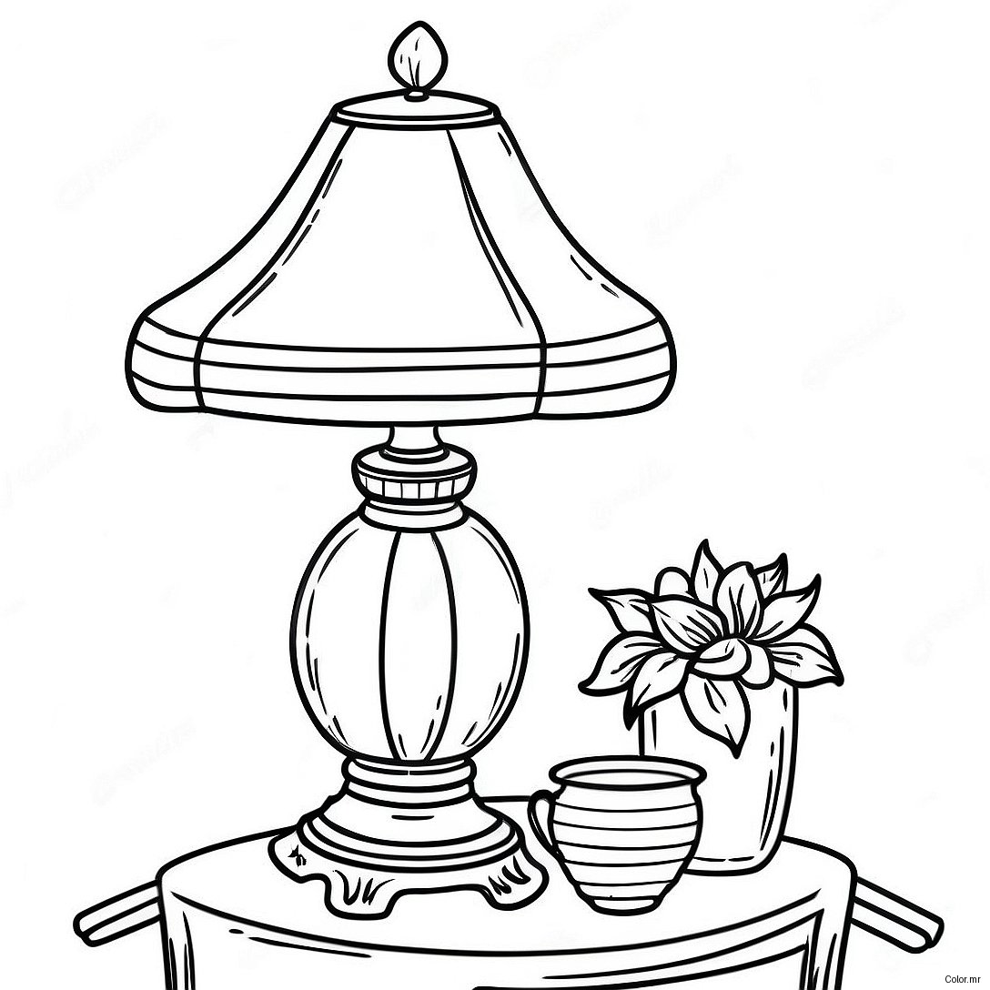 Pagina Para Colorear De Lampara De Mesa Vintage 47144 39221