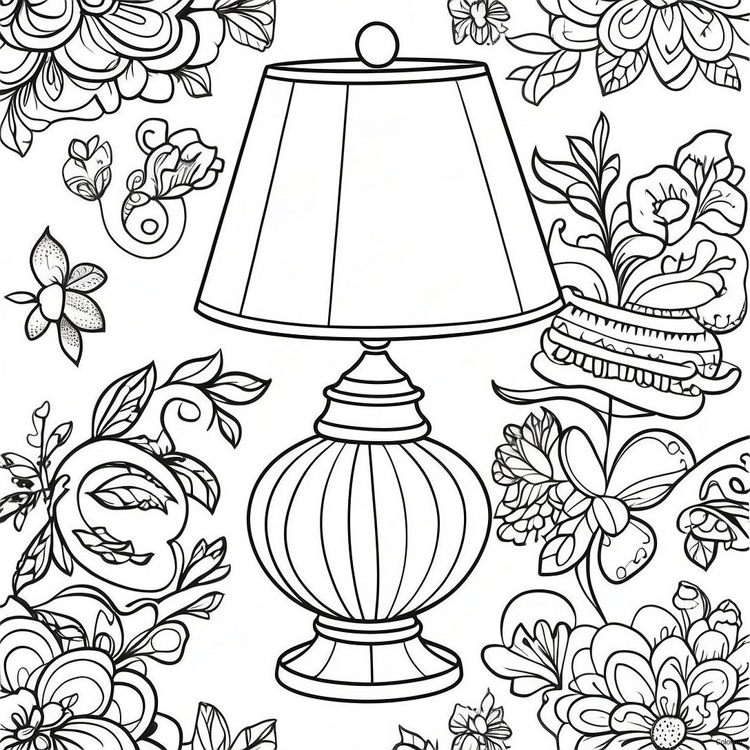 Pagina Para Colorear De Lampara De Mesa Vintage 47144 39223