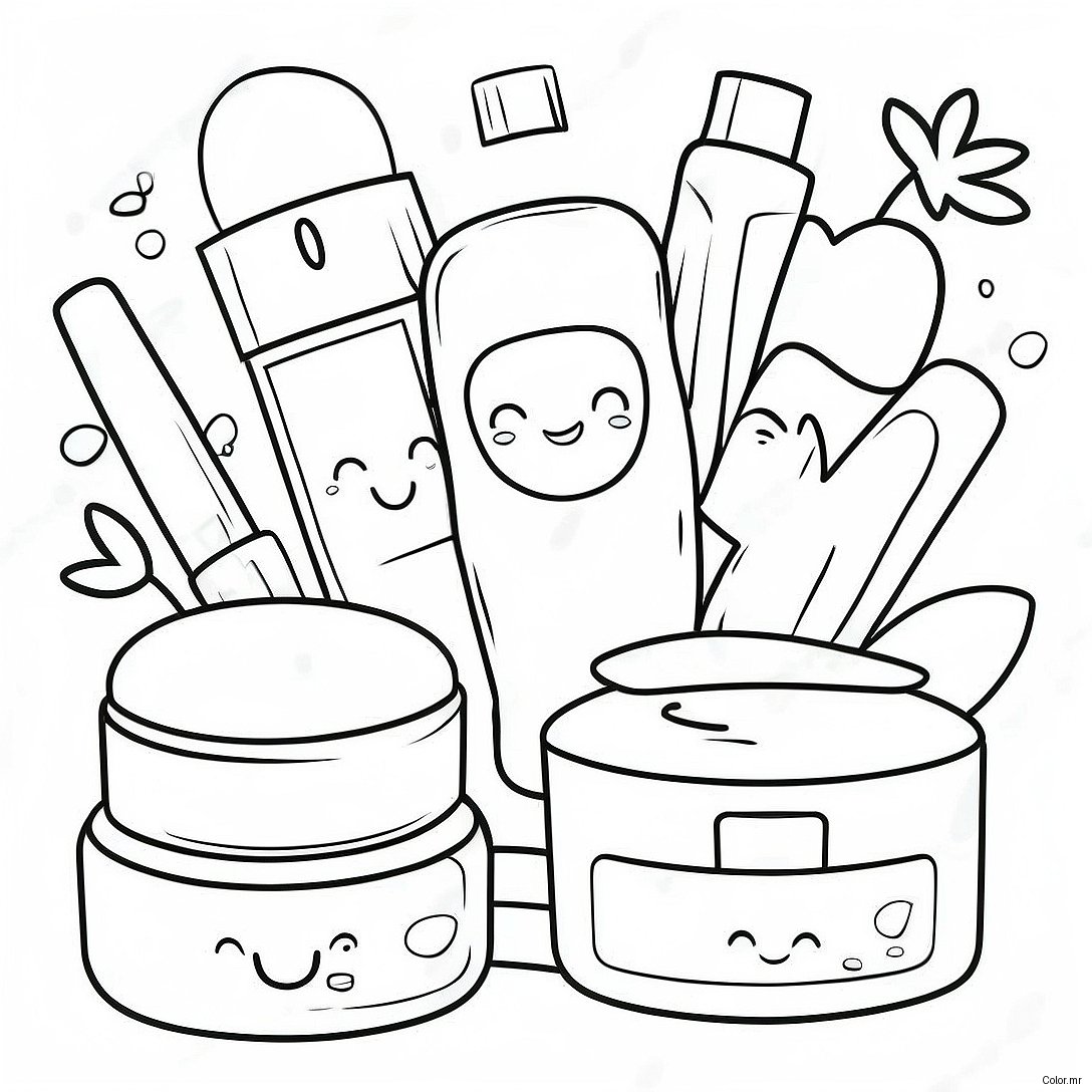 Pagina Para Colorear De Lindos Productos De Cuidado De La Piel 2553 2087