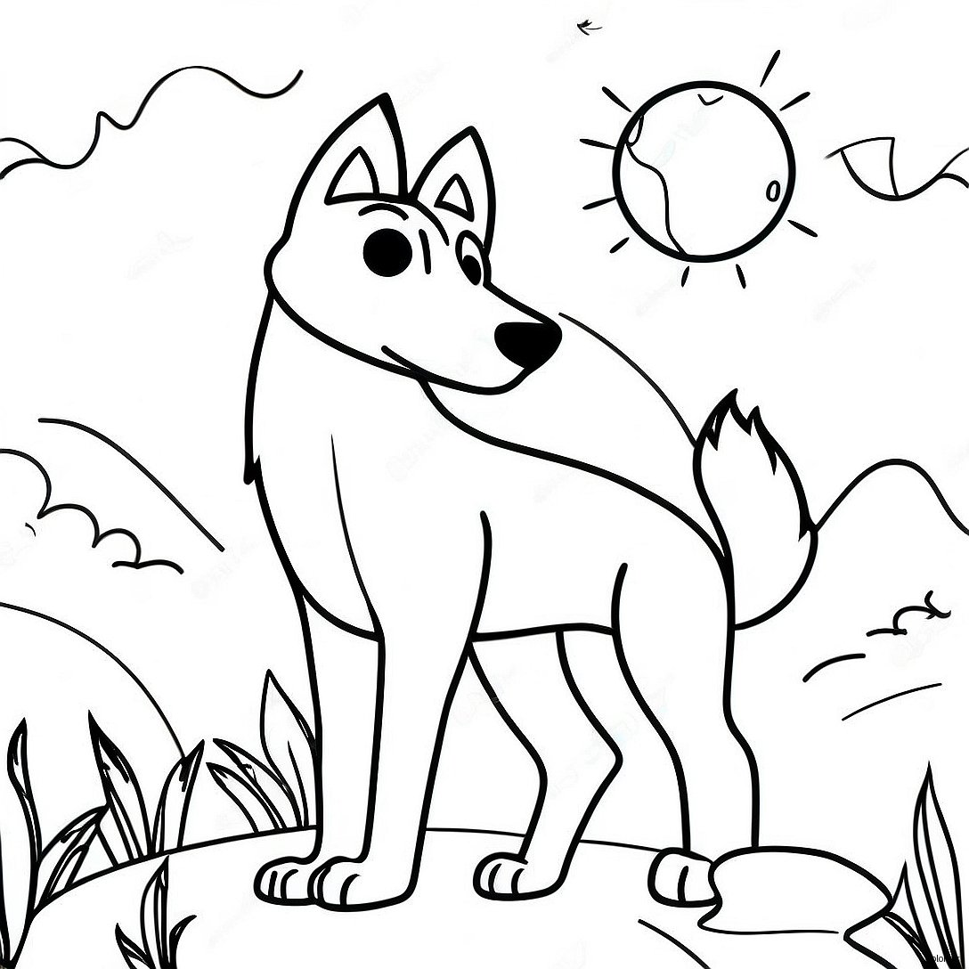 Pagina Para Colorear De Lobo Realista Aullando A La Luna 21012 19421