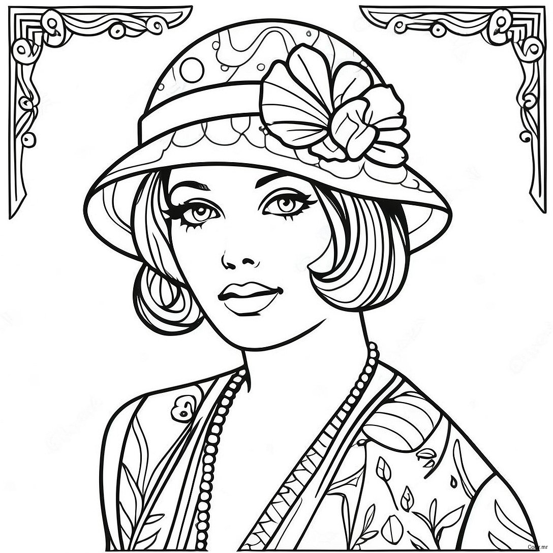 Pagina Para Colorear De Moda Vintage De Los Anos 20 54521 45381