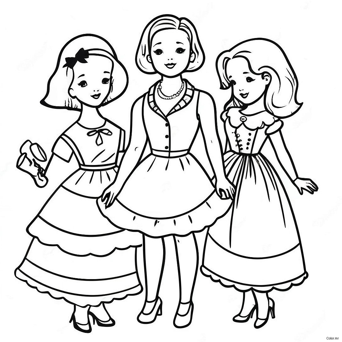 Pagina Para Colorear De Munecas De Papel Vintage 6165 4925