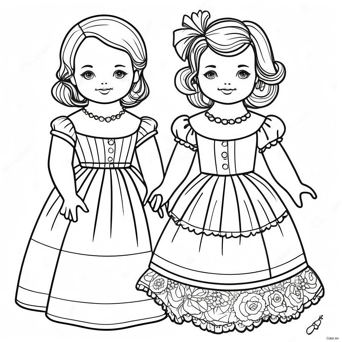 Pagina Para Colorear De Munecas De Papel Vintage 6165 4926