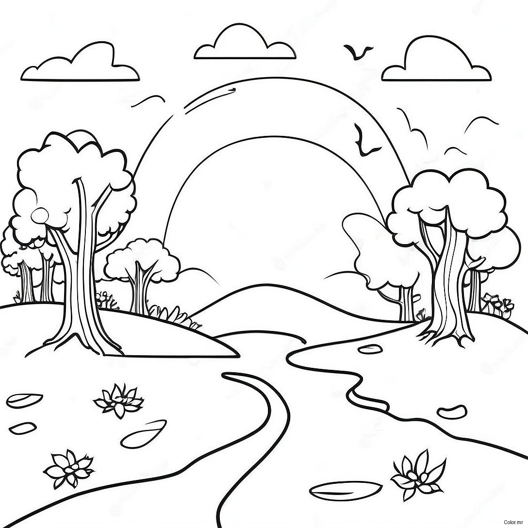 Pagina Para Colorear De Paisaje Onirico Surrealista 53439 44404