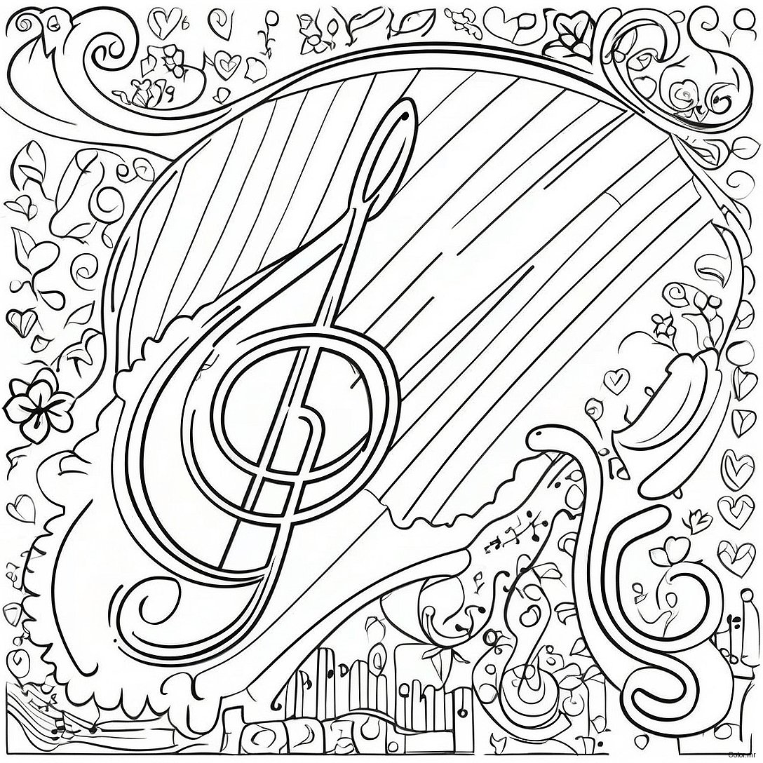 Pagina Para Colorear De Pentagrama Musical Colorido 39198 32546