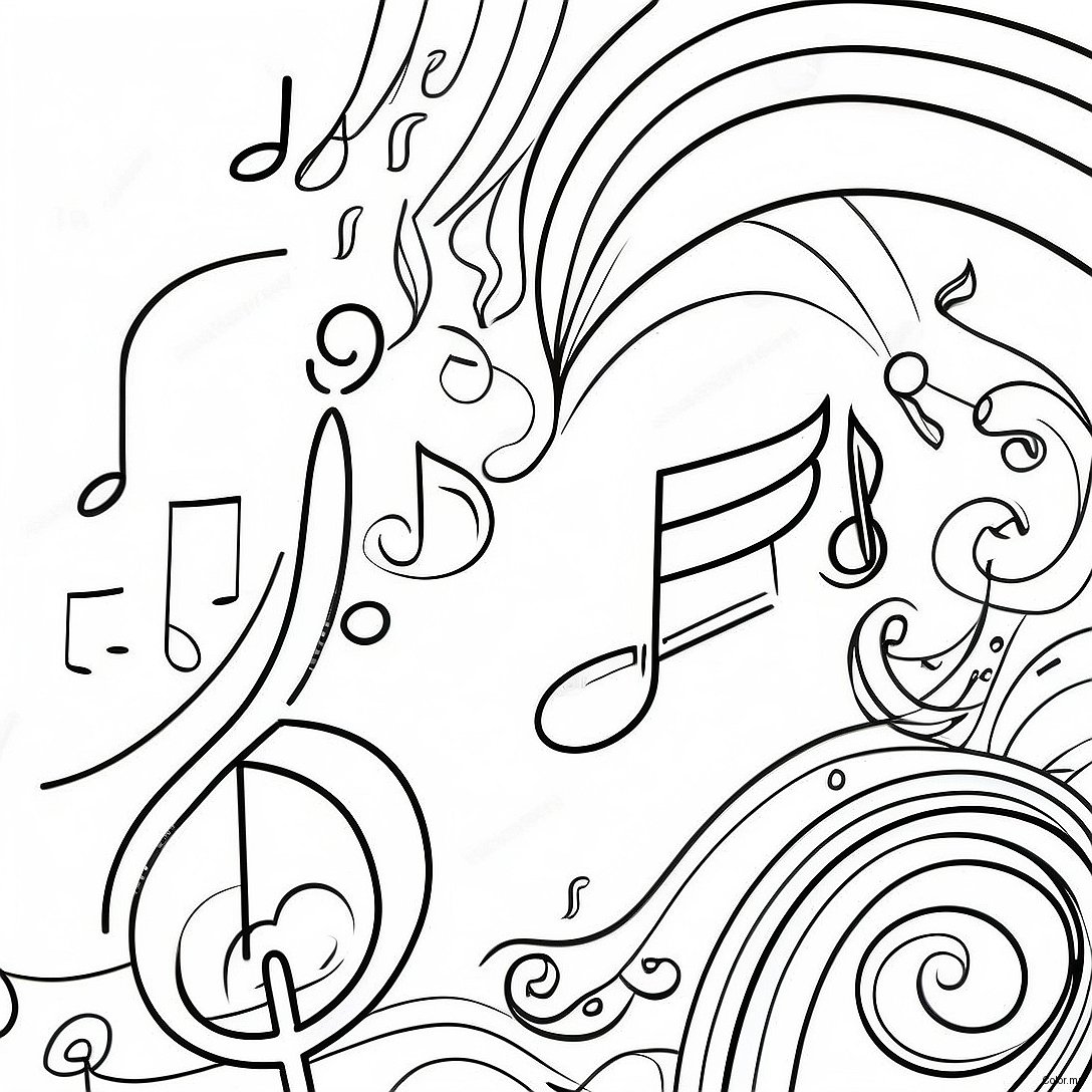 Pagina Para Colorear De Pentagrama Musical Colorido 39198 32547